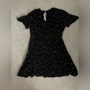 all saints black embroidered dress